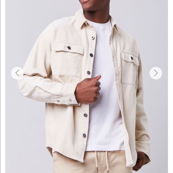 cream corduroy button up